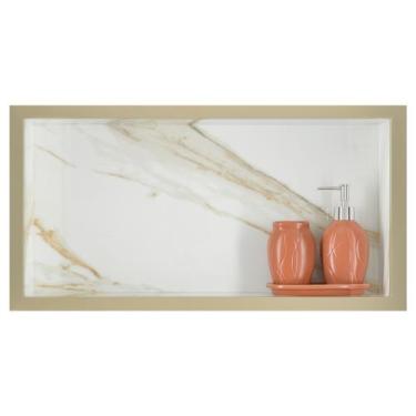 Imagem de Nicho Embutido 60cm Porcelanato Calacata c/ Bordas Bréccia  InCompanyH
