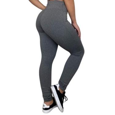 Imagem de Calça Legging Lisa Flanelada Cintura Alta Leg Forrada - Remanescentes,