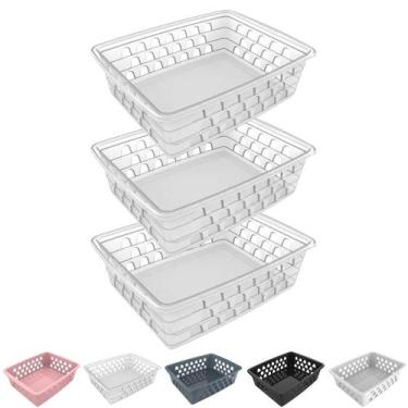 Imagem de Kit 3 Cesto Organizador Multiuso Decorativo Grande 25x20 cm - Uninjet,