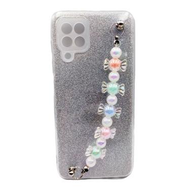 Imagem de Capa Capinha para Samsung Galaxy a22 4g tela 6.4 C/ pulseira perola - 