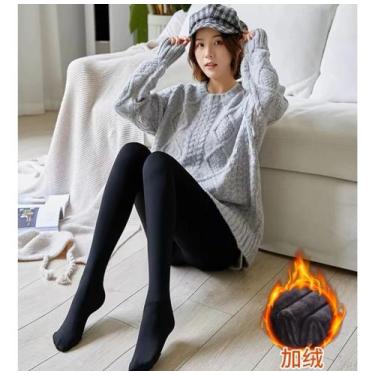Imagem de Legging Grossa Térmica de Cintura Alta, Forrada com Pelúcia de Lã - Ca