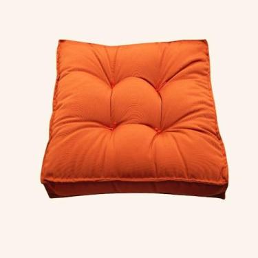 Imagem de Futon 70x70 Oxford Assento Turco Almofada Lisa Quadrada Alta Grande Pallet Sofa Shelter(Laranja Fanta)