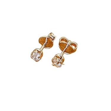 Imagem de Brinco Segundo Furo Redondo Zircônias Folheado em Ouro 18K SoftJoias