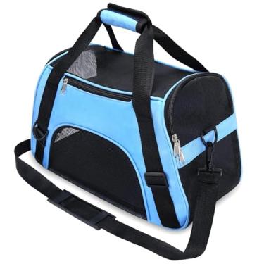 Imagem de Bolsa Transporte Pet Avião 43x24x29cm, Aconchegante e Segura para Gatos e Cães Bebês de 2 a 4 Meses (até 3kg), Caixa de Transporte para Filhotes com Ventilação 4 Lados, Leve, Portátil e Resistente