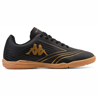 Imagem de Chuteira Futsal Kappa Tiro Unissex Preto Dourado-Unissex