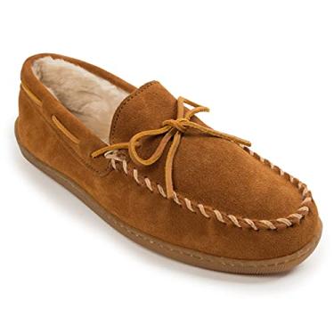 Imagem de Pantufa masculina Minnetonka com forro felpudo, Brown Suede, 7