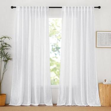 Imagem de Cortinas RYB HOME Linen Texturizadas Semi Transparentes W 178 x L 274 