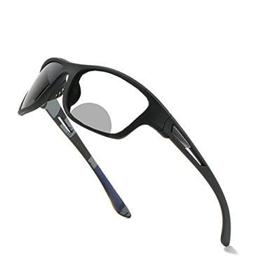 Imagem de Óculos de leitura bifocais fotocromáticos de transição para homens e mulheres, proteção solar, esportes ao ar livre, óculos de sol presbiopia, Preto, 200 magnification