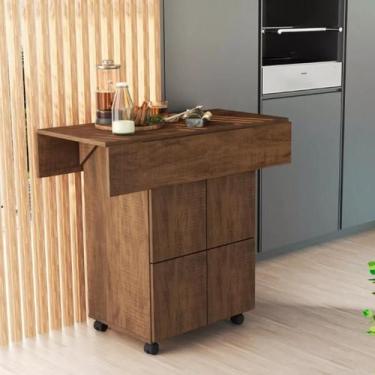 Imagem de Mesa de jantar dobrável com bancos MDF- Vira aparador Jade Cor: Preta 