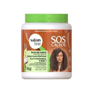 Imagem de Creme de Pentear Salon Line Condicionador Sos 5 Em 1 Óleo De Coco 1kg
