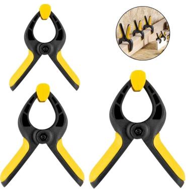 Imagem de Kit 03 Grampos Com Mola Sargento Prendedor 4 , 6 E 9 Pol