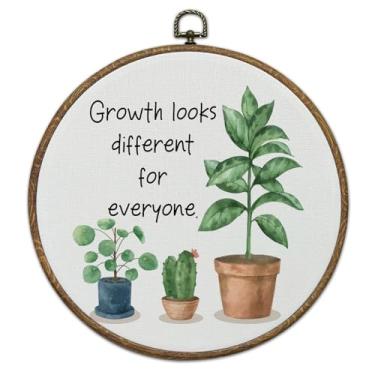 Imagem de BSNZZIO Decoração de arte de parede redonda de saúde mental, impressões de arte motivacionais inspiradoras em tela, decoração para pendurar na parede para sala de aula, sala de aula, creche, 25 cm -48