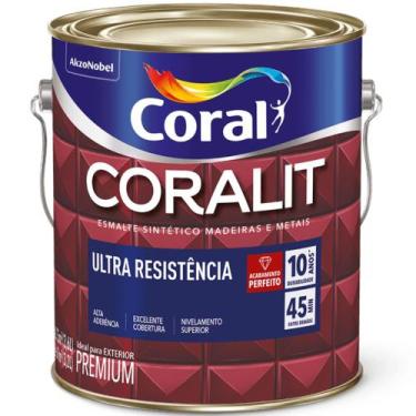 Imagem de Esmalte Sintético Coralit Ultra Resistência Alto Brilho 900ml Cinza Mé