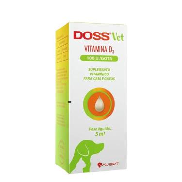 Imagem de Doss Vet  Suplemento de Vitamina D3 100 UI em Gotas  5 mL para Cães e 