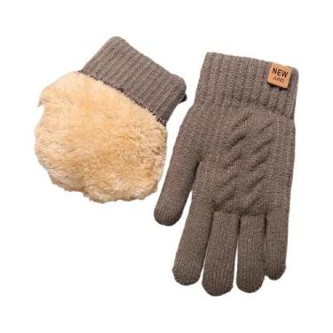 Imagem de Luvas de Inverno Masculinas de Lã - Tela Touch em Todos os Dedos, Caqu