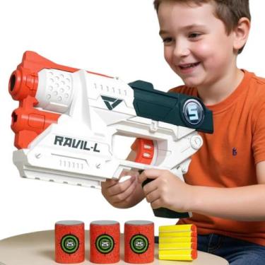 Imagem de Pistola Brinquedo Tiro ao Alvo 9 Dardos Espuma Nerf Infantil Menino Po