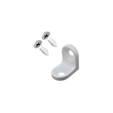 Imagem de Suporte Cadeirinha 13x13mm 02 Furos Branco com Parafusos 20 unidades -