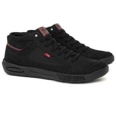Imagem de Sapatênis Cano Alto Bota Ferracini Pulse Couro Cadarço, All black, 40