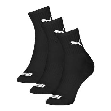 Imagem de Meia Puma Esportiva Cano Médio Kit 3 Pares 39/43, Preto