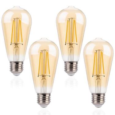 Imagem de Lâmpadas LED Edison FLSNT ST19 4W 2200K brancas quentes E26, pacote co