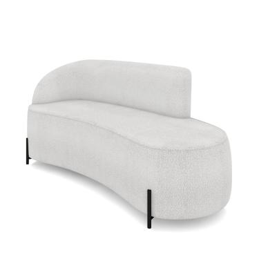 Imagem de Sofá 3 Lugares Orgânico 180cm Pé Ferro Preto Morgan Bouclê Cinza D03 - D'Rossi