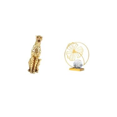 Imagem de Fenteer Escultura de Ferro de Chita, Ornamento Decorativo para Peça Central de Escritório, Casa, Mesa, Estante, Quarto, Lareira, Decoração Colecionável