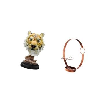 Imagem de Fenteer Escultura de Animal Moderno, Organizador de Porta-vinhos para Entrada, Sala de Estar, Mesa, Estante, Corredor, Decoração de Mesa, Suporte para Exibiçã