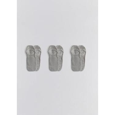 Imagem de Kit 3 Pares De Meias Sapatilha Unissex - Hering, G, Cinza