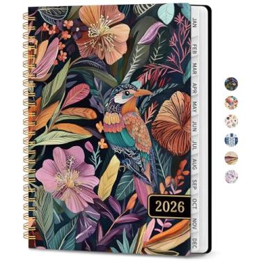 Imagem de Agenda 2026 – Agenda semanal e mensal, janeiro de 2026 a dezembro de 2026, agenda de calendário 2026 com encadernação em espiral, bolso interno, perfeito para material escolar de escritório em casa