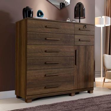 Imagem de Cômoda New Vitória 1 Porta 8 Gavetas Benetil Cor:imbuia