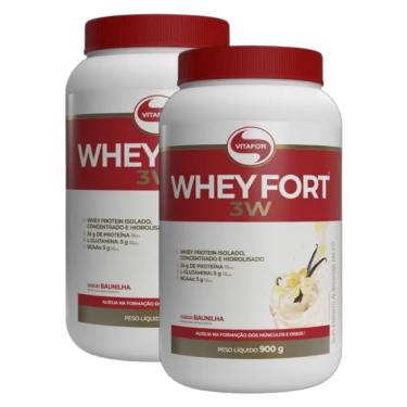 Imagem de Kit 2X: Whey Fort 3W Baunilha Vitafor 900g