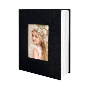 Imagem de HoneyTolly Álbum de fotos 10 x 15 bolsos para presentes de casamento, livro de memórias de capa dura de linho, álbuns de fotos para casamento, família, aniversário, bebê, fotos de férias
