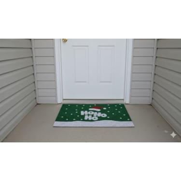 Imagem de Tapete Porta Vinil Natalino 60x40 Decorativo Enfeite Natal Novidade (80x40, HOHOHO Neve)