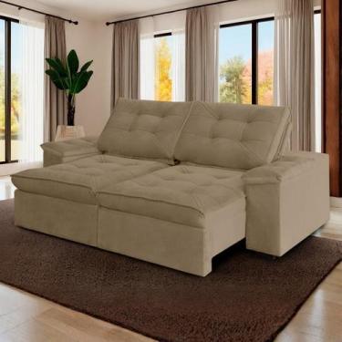 Imagem de Sofá Retrátil e Reclinável Molas Ensacadas 240cm Veludo Zurique - RBF