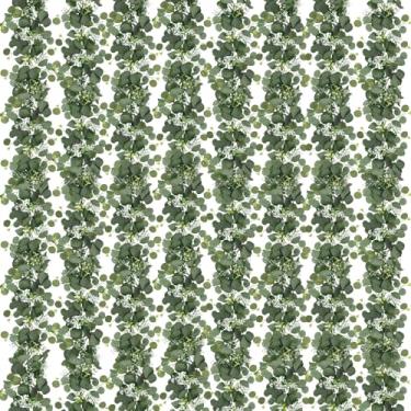Imagem de N&T NIETING Pacote Com 8 Guirlandas De Folhas Artificiais De Eucalipto, Decoração De Guirlanda De Vegetação Falsa, Guirlanda De Verão De 6 Pés, Guirlandas De Videiras Falsas Penduradas Para Decoraçã