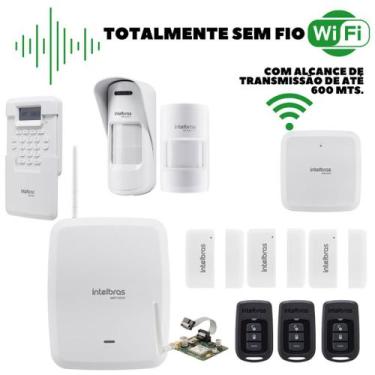 Imagem de Kit Alarme Sf Intelbras Amt 8000 Wifi C/ Sensores E Xag 8000