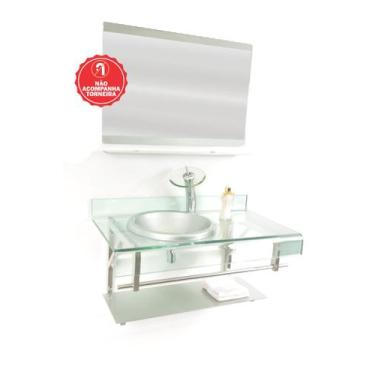 Imagem de Gabinete de Vidro 90cm para Banheiro Cuba Chapéu - Inglaterra  - EKASA