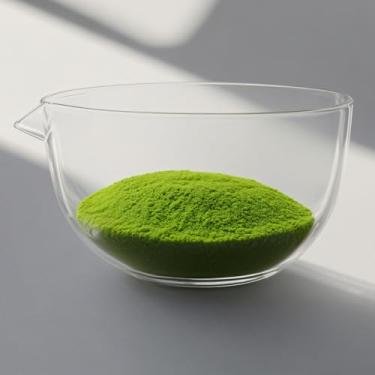 Imagem de Tigela de vidro matcha com bico, 1 pacote de tigelas artesanais de vidro transparente Chawan Matcha para batedores de chá verde, estilo japonês, tigela de mistura de salada fofa