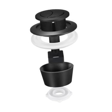 Imagem de Ｂｅｓｇａ Botão de Descarga Dupla para Reparo de Válvulas de Enchimento de Vaso Sanitário, Peça de Reposição para Vasos Sanitários Residenciais, Preto, Tamanho real