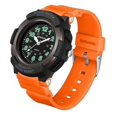 Imagem de Relógio De Quartzo Sandavisor Analógico Minimalista Laranja