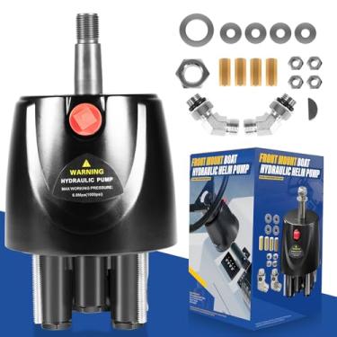 Imagem de Camoo HH5271-3 Elmo de bomba de direção hidráulica externa, 1,7 no capacete de montagem frontal para barcos de até 300 HP, 4,9 voltas de trava a trava, válvula de bloqueio embutida, substitui o