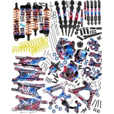 Imagem de RCYouHott RC Upgrades Part for 1/10 Rustler/Slash/Stampede 4x4 4WD VXL,Arm/Shocks/gearbox/37T Diff Gear/Caster Block,Steering Blocks/Stub Axle Carriers/Drive Shaft/Shock Tower/Links,Colorful