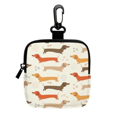 Imagem de Mini porta-moedas Dachshund fofo, porta-chaves, moedas, fone de ouvido, batom, porta-cartões, organizador de cabos de dados, bolsa com zíper, acessórios, presente para amantes de cães, 2