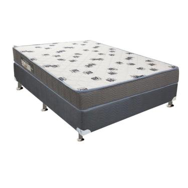 Imagem de Cama Box Casal: Colchão Espuma D33 Ortobom Light + Base Crc Camurça Gray(138X188)