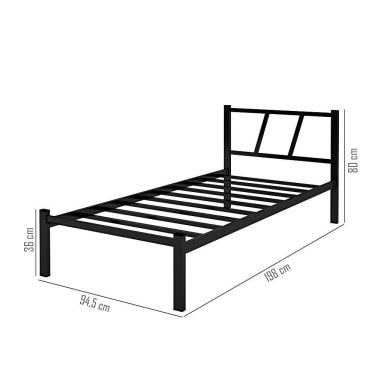 Imagem de Cama De Ferro Alto Padrão Helena Solteiro Preto