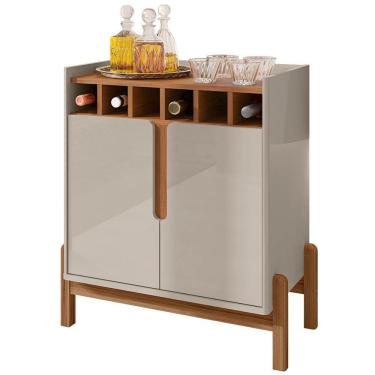 Imagem de Barzinho c/2Pts Adega p/Sala De Jantar 50522 OffWhite Cedro
