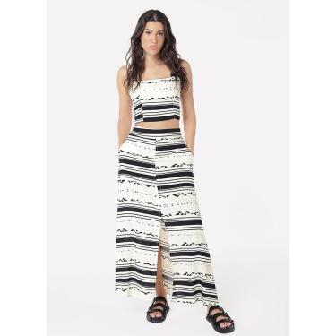 Imagem de Conjunto Saia Longa com Bolsos e Top Preto e Creme Sob-Feminino