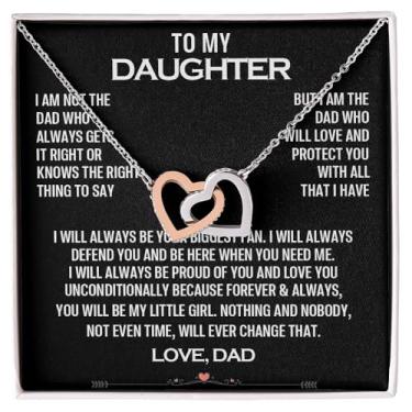 Imagem de CENOVACY Colar To My Daughter do pai com mensagem sincera e caixa elegante, presente para aniversário, formatura, Natal e mais