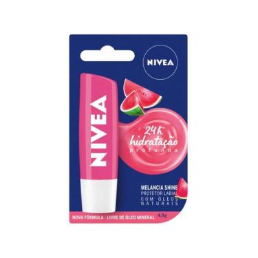Imagem de Protetor Labial Nivea Melancia Shine - Hidratação Profunda 4,8g, Rosa,