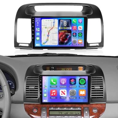 Imagem de Qualcomm [4G + 64G] Rádio automotivo de 8 núcleos para Toyota Camry 2000 2001 2002 2003 2004 2005 2006, Volxcereo 9 polegadas Android Touchscreen estéreo com Carplay/Android Auto, GPS, WiFi, Bluetooth